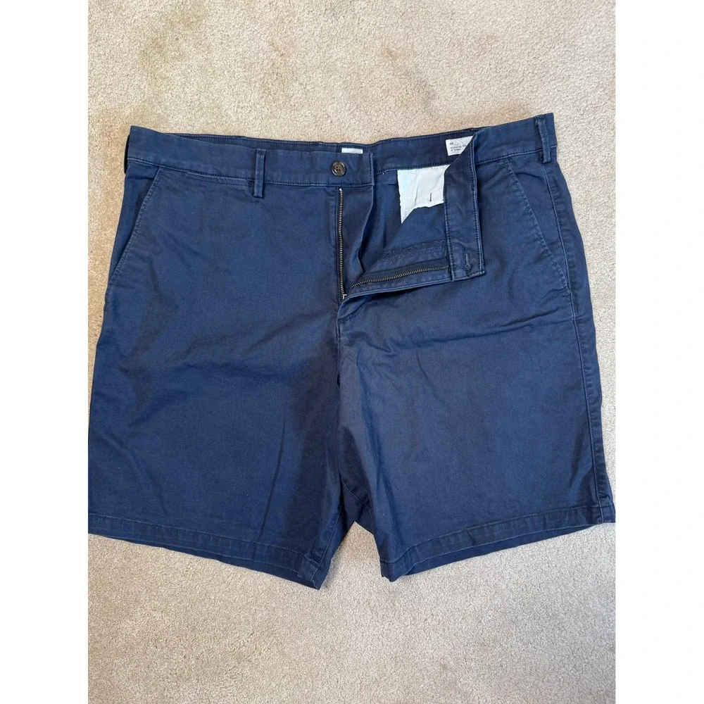 Gap Mens Essential Khaki Shorts Navy Blue Stretch Cotton Chino Size 40 8 Inseam
